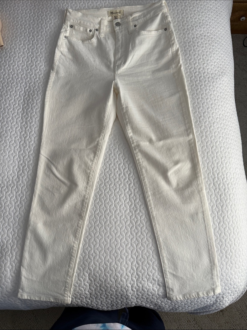 Madewell Cream Straight Leg Jeans